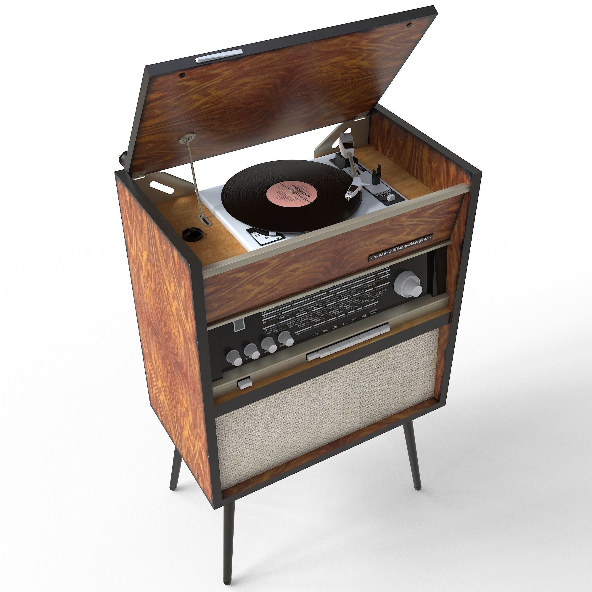 Radiogram VEF-Rapsodija Low-poly 3D model_3