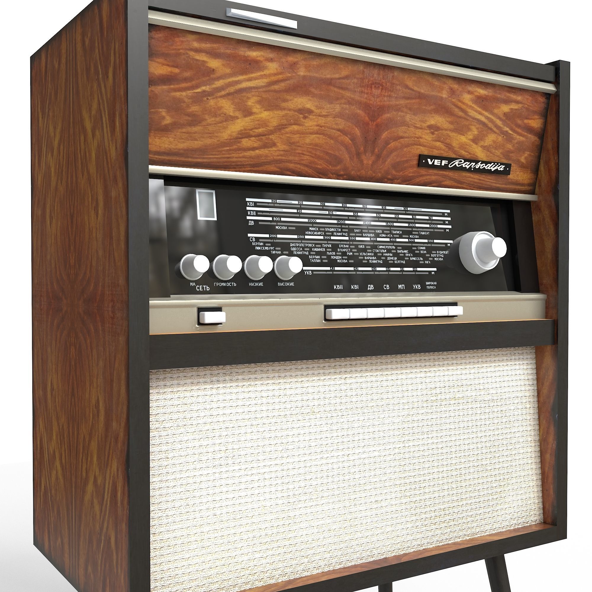 Radiogram VEF-Rapsodija Low-poly 3D model_17