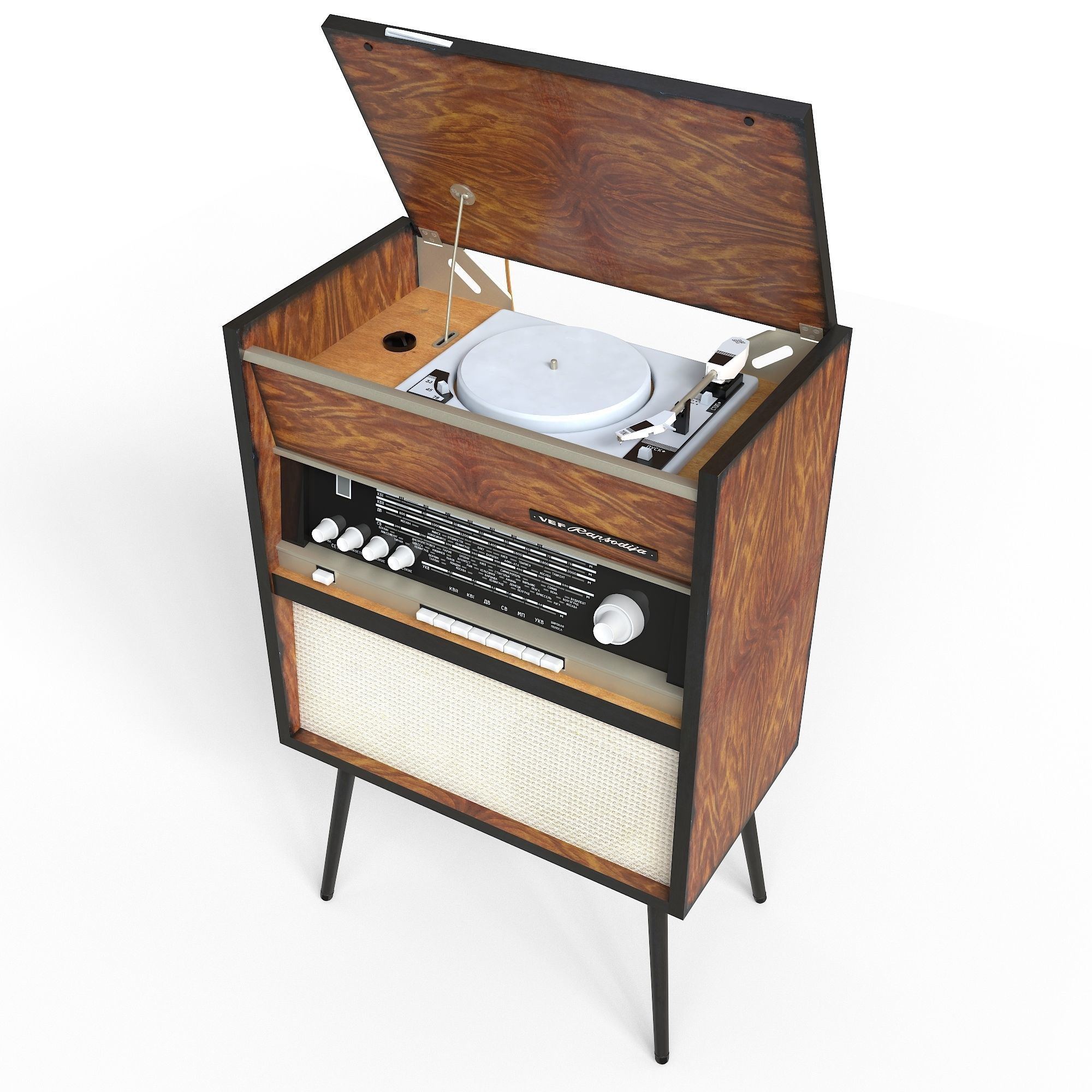 Radiogram VEF-Rapsodija Low-poly 3D model_14