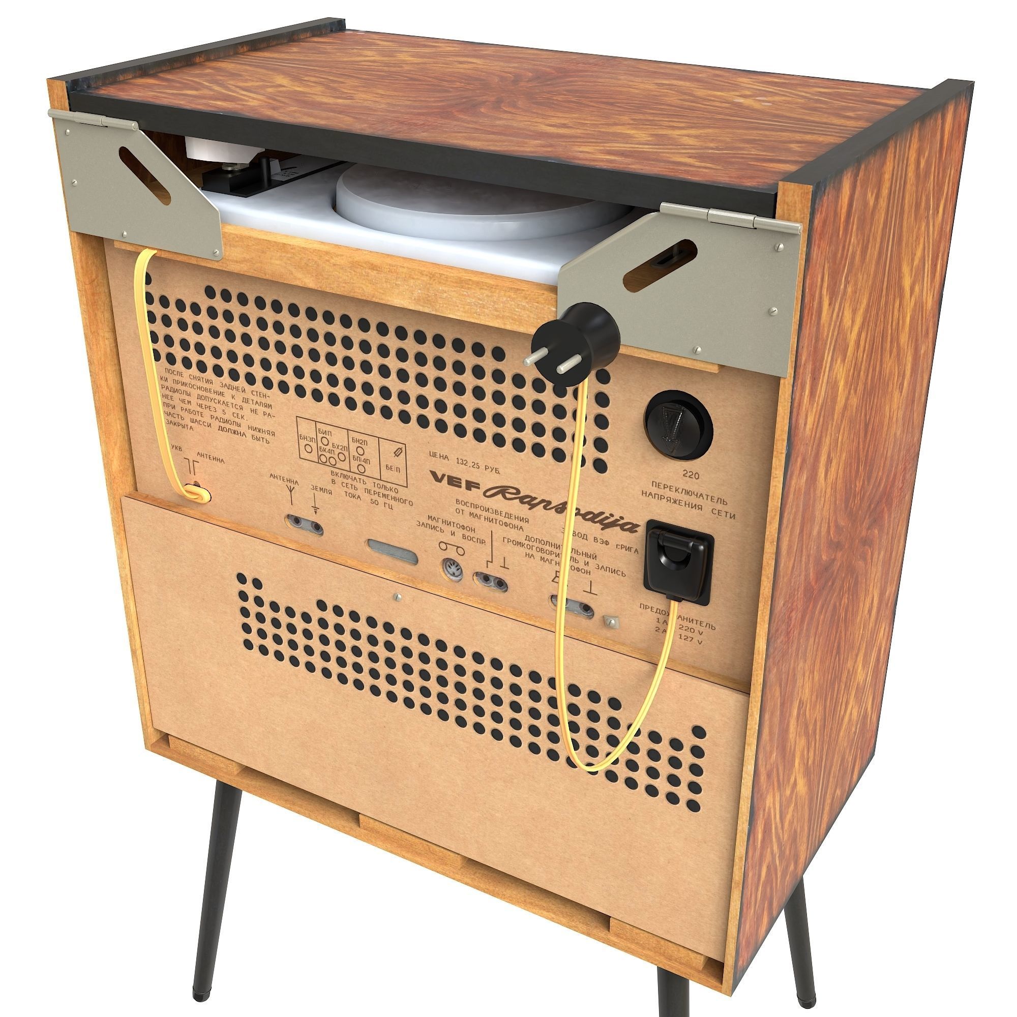 Radiogram VEF-Rapsodija Low-poly 3D model_20