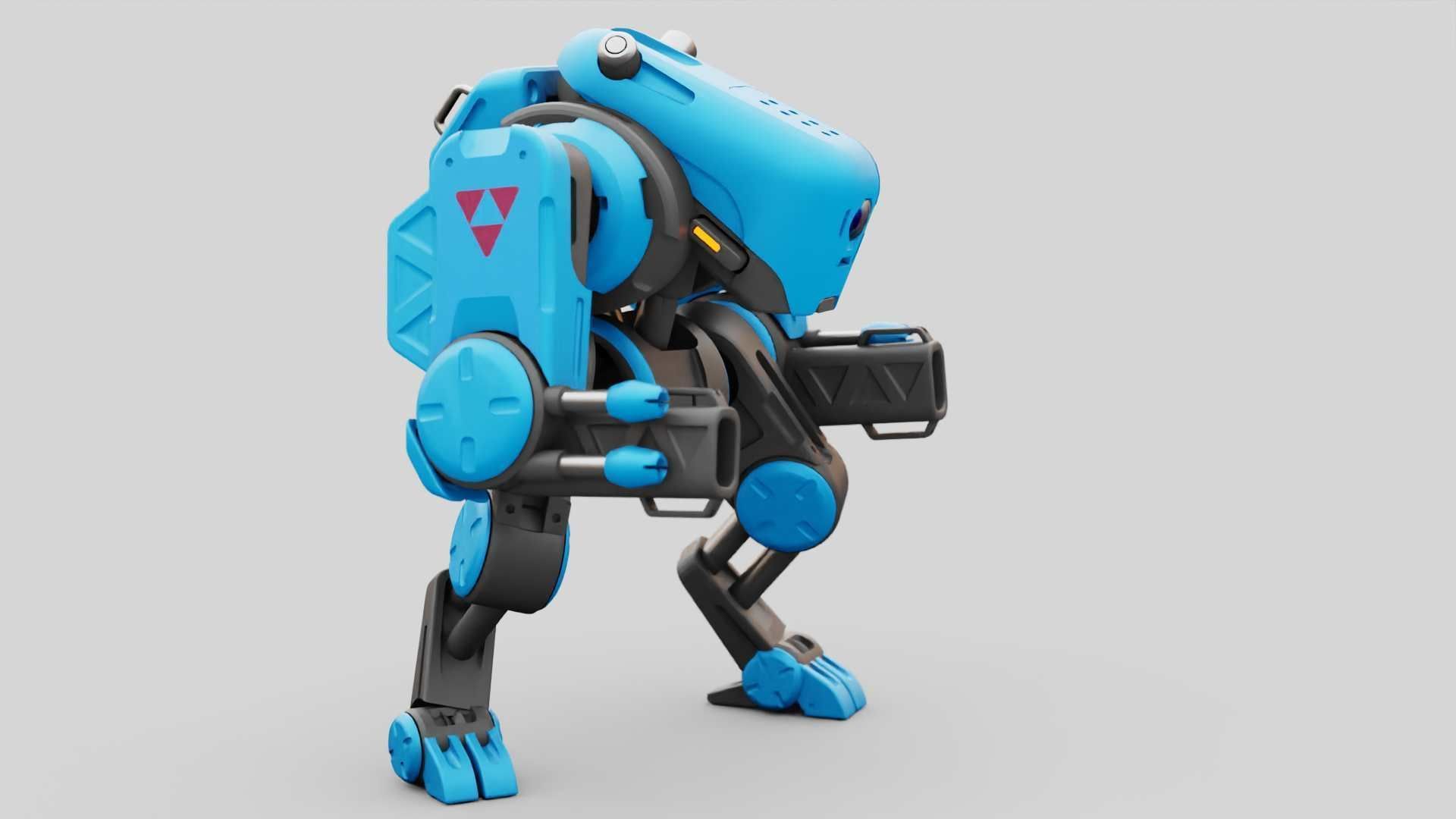 MILITARY BOT S-200 RIGGED 3D model_8