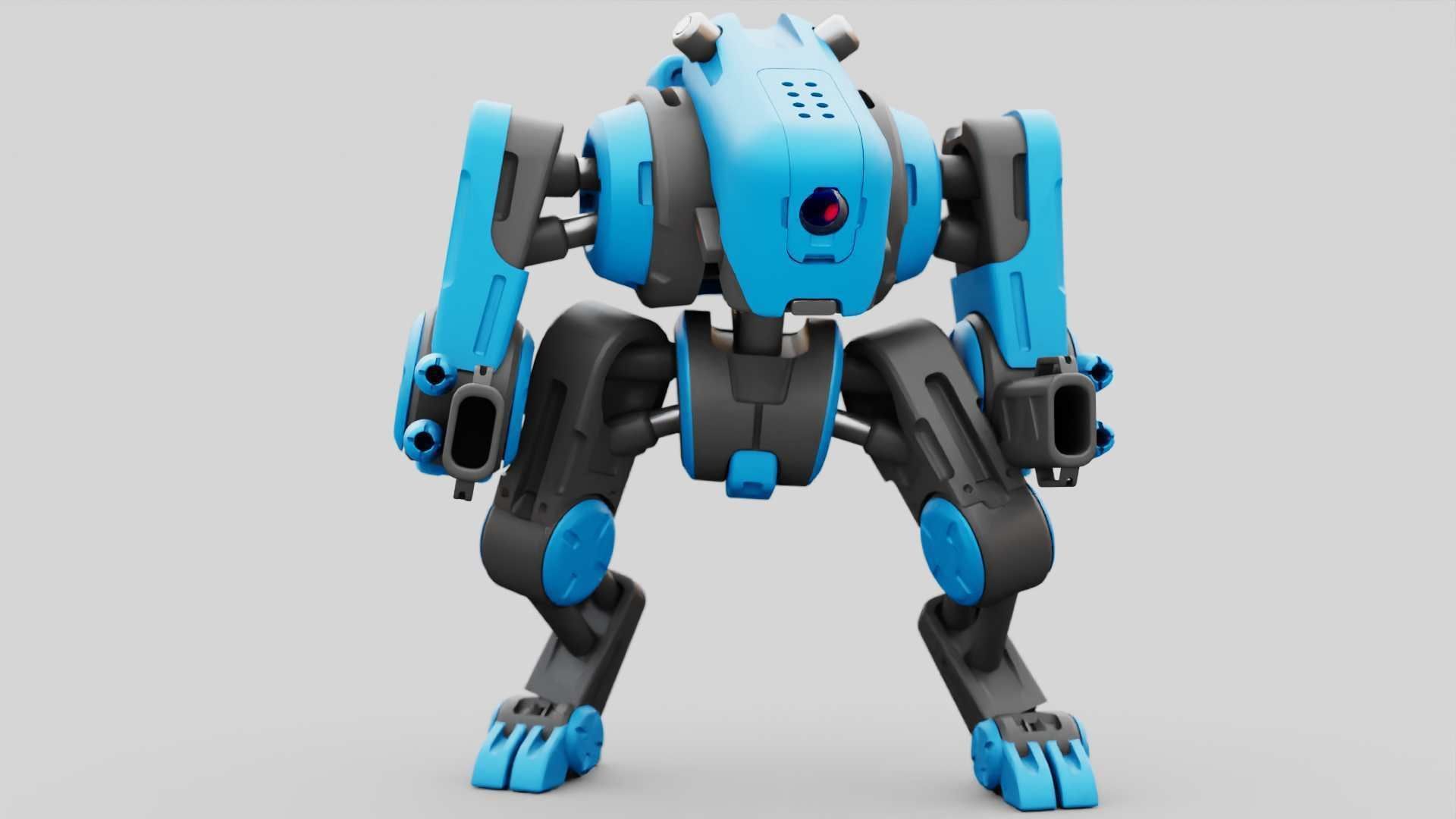 MILITARY BOT S-200 RIGGED 3D model_5