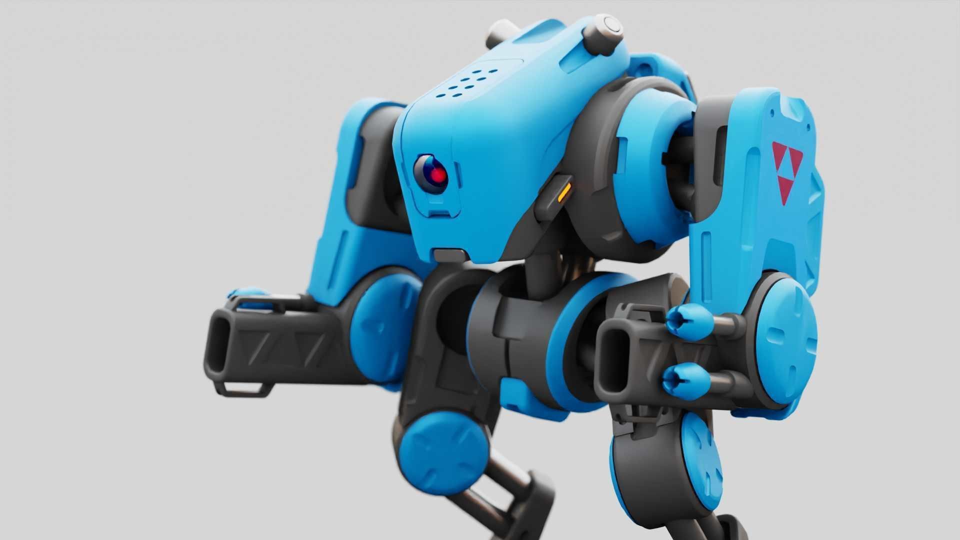 MILITARY BOT S-200 RIGGED 3D model_2