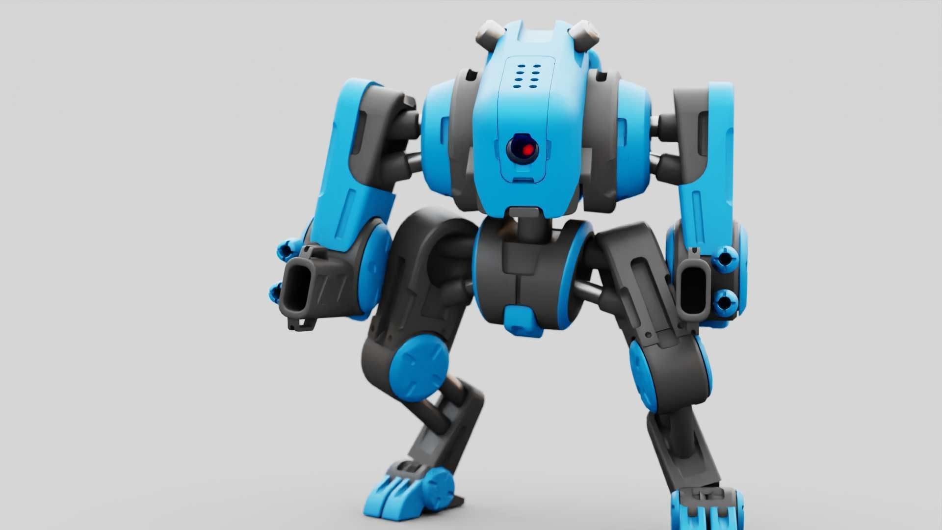 MILITARY BOT S-200 RIGGED 3D model_4