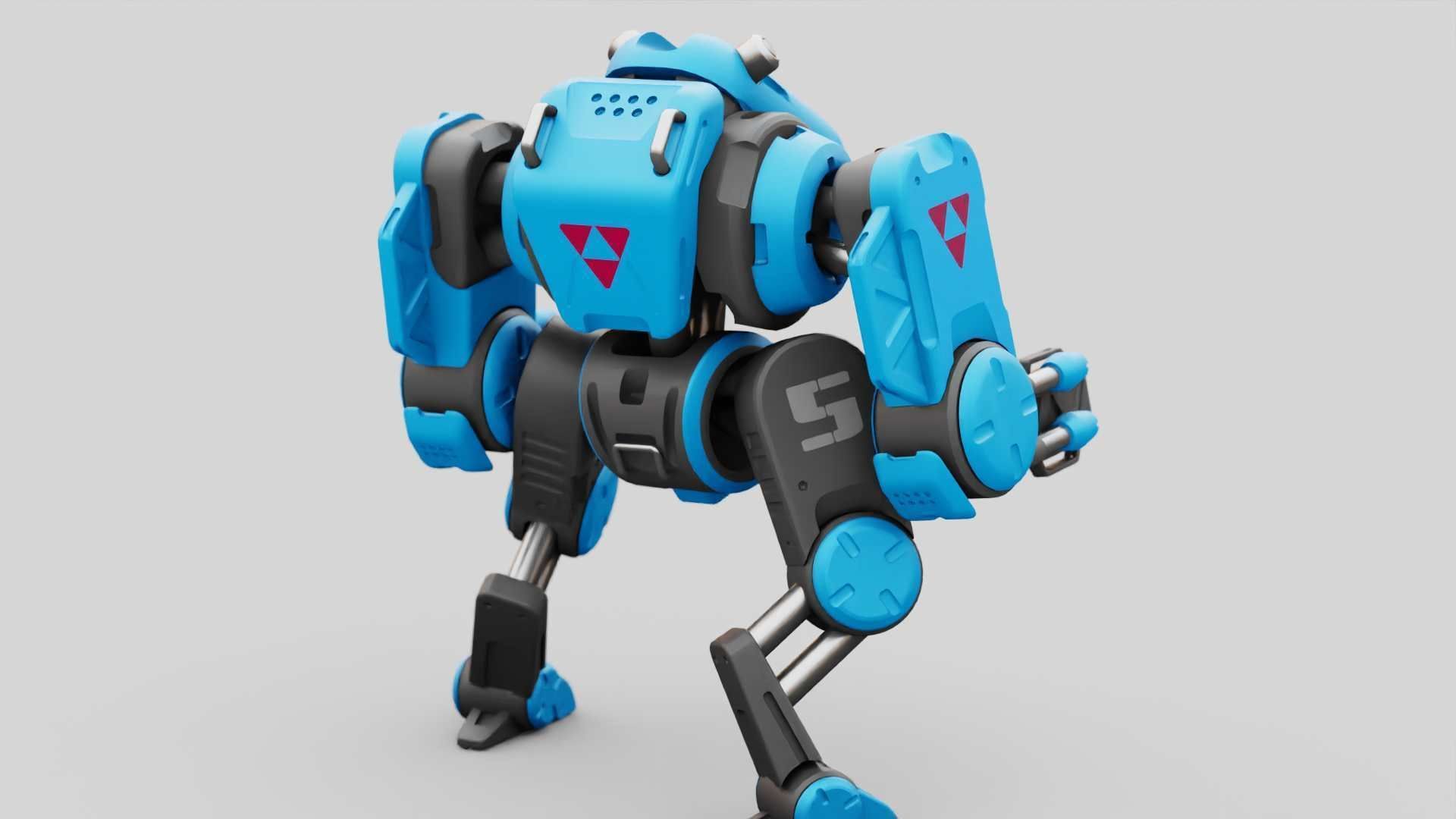 MILITARY BOT S-200 RIGGED 3D model_13