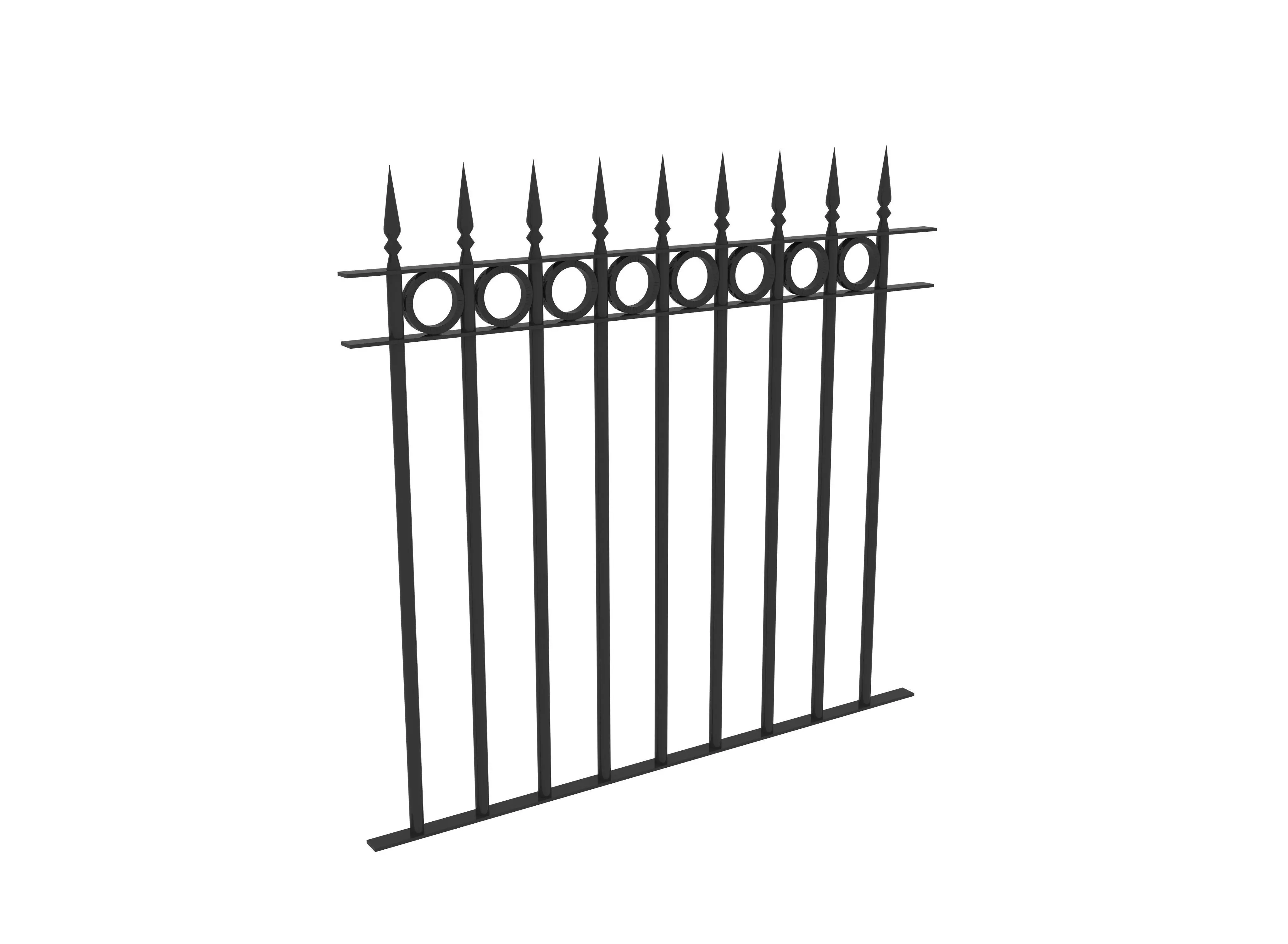 fence wrought iron railings Free 3D model