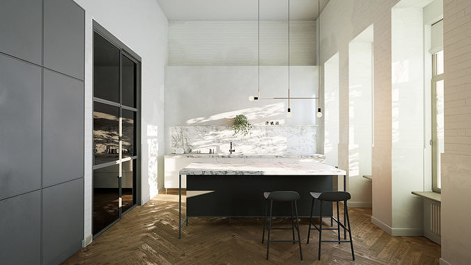 Modern residential interior 02 UE5 Low-poly 3D model 5