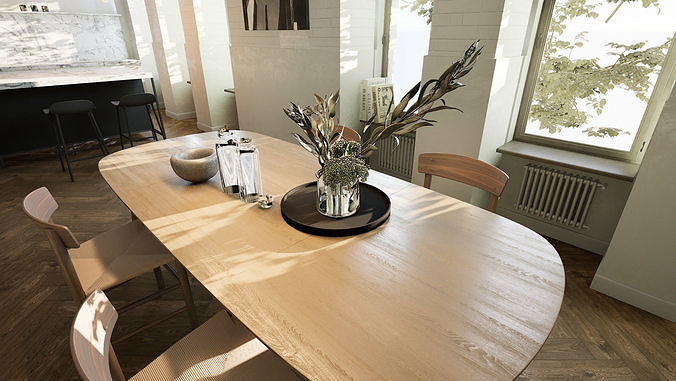 Modern residential interior 02 UE5 Low-poly 3D model 3