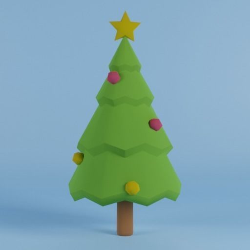 Set of low poly Christmas Tree set A Low-poly 3D model  Low-poly 3D model_9