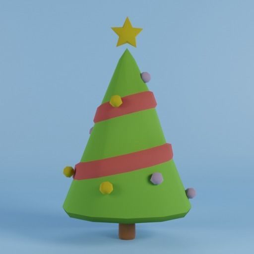 Set of low poly Christmas Tree set A Low-poly 3D model  Low-poly 3D model_8