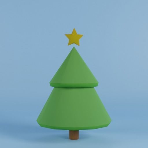 Set of low poly Christmas Tree set A Low-poly 3D model  Low-poly 3D model_7