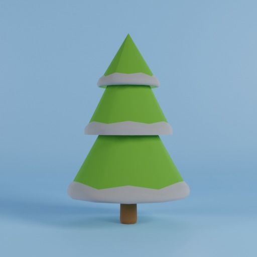 Set of low poly Christmas Tree set A Low-poly 3D model  Low-poly 3D model_6