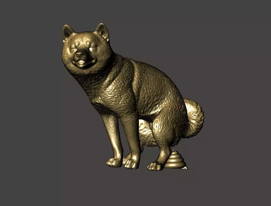 Shiba Inu - Shitting 3D print model_0