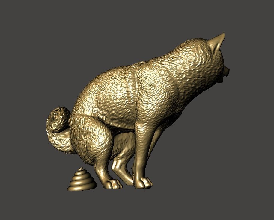 Shiba Inu - Shitting 3D print model_2