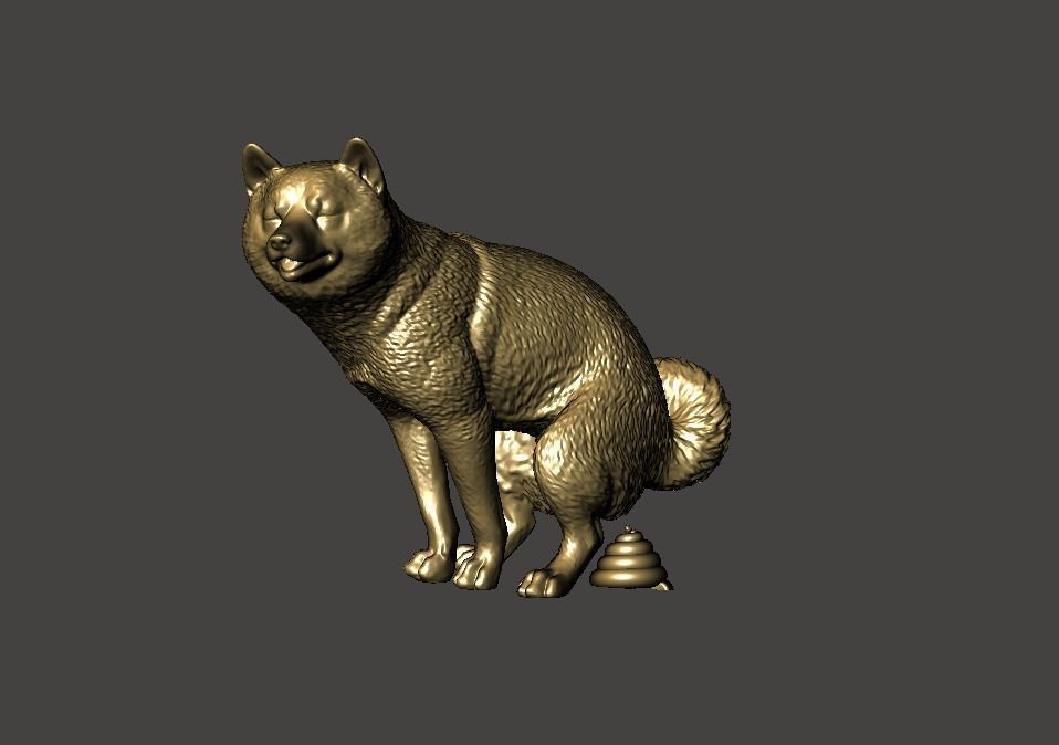 Shiba Inu - Shitting 3D print model_5