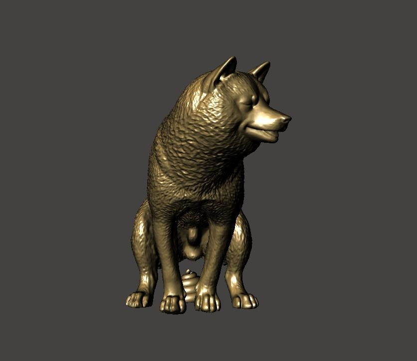 Shiba Inu - Shitting 3D print model_1