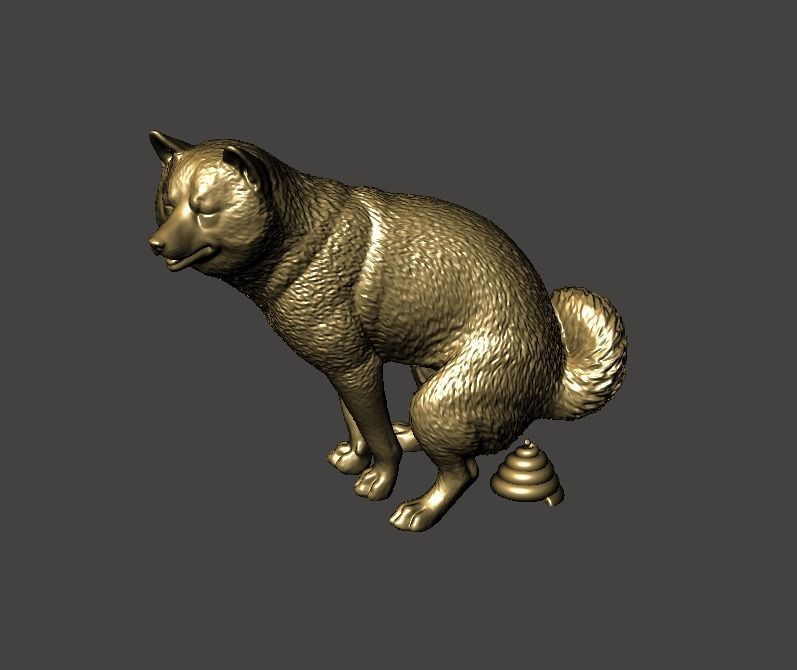Shiba Inu - Shitting 3D print model_8