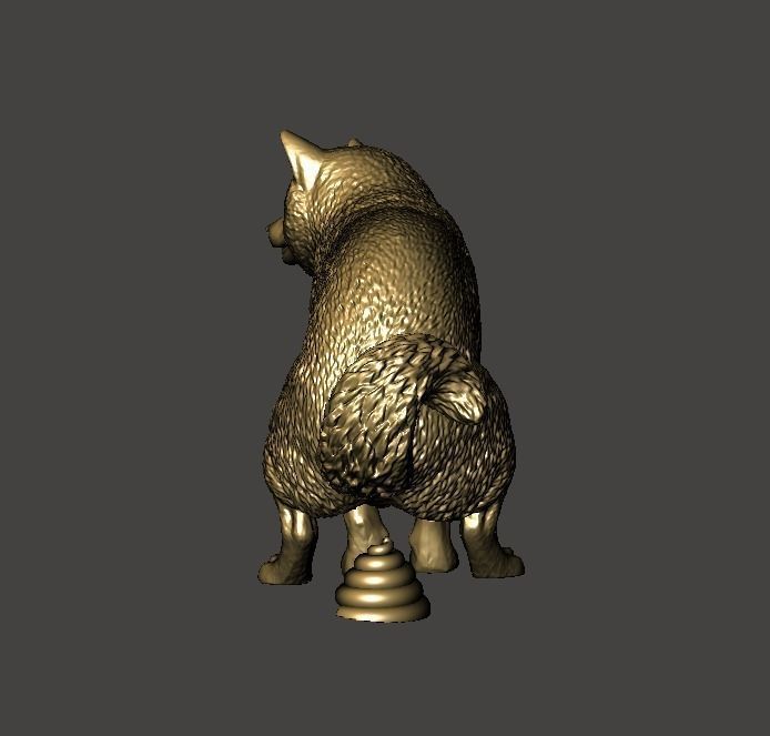 Shiba Inu - Shitting 3D print model_3