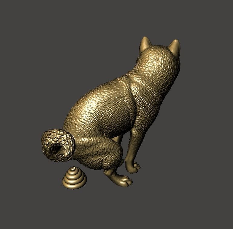 Shiba Inu - Shitting 3D print model_7