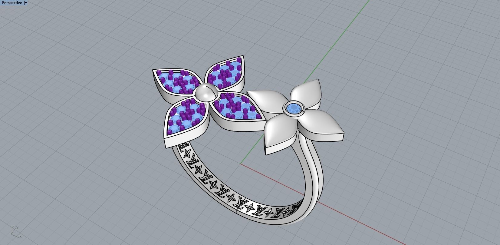 ring louis vuitton 3D print model_11