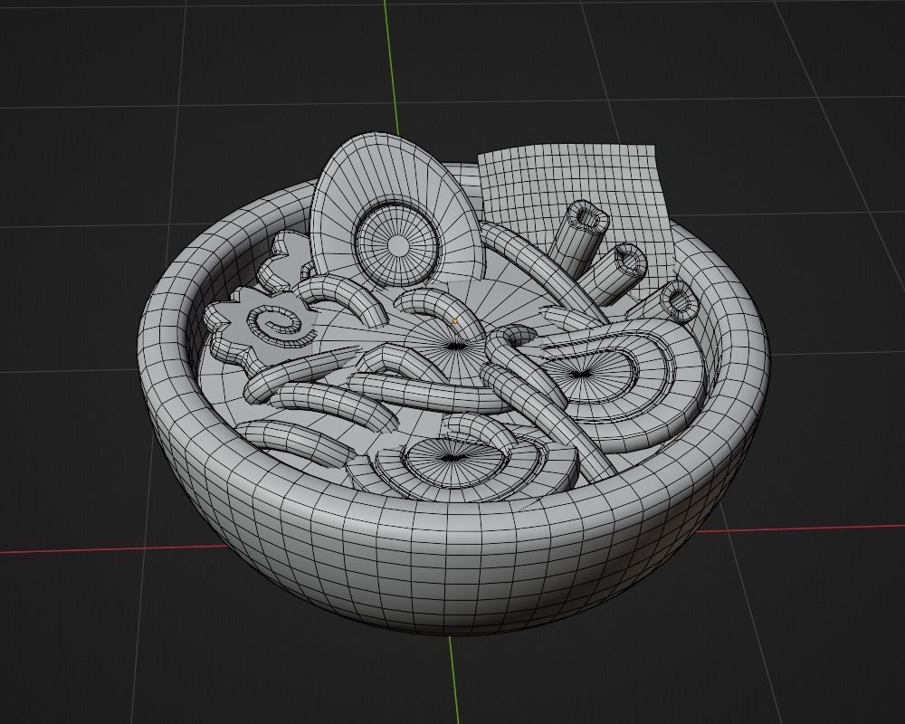 Ramen Noodle Bowl - Cute Cartoon 3D model_5