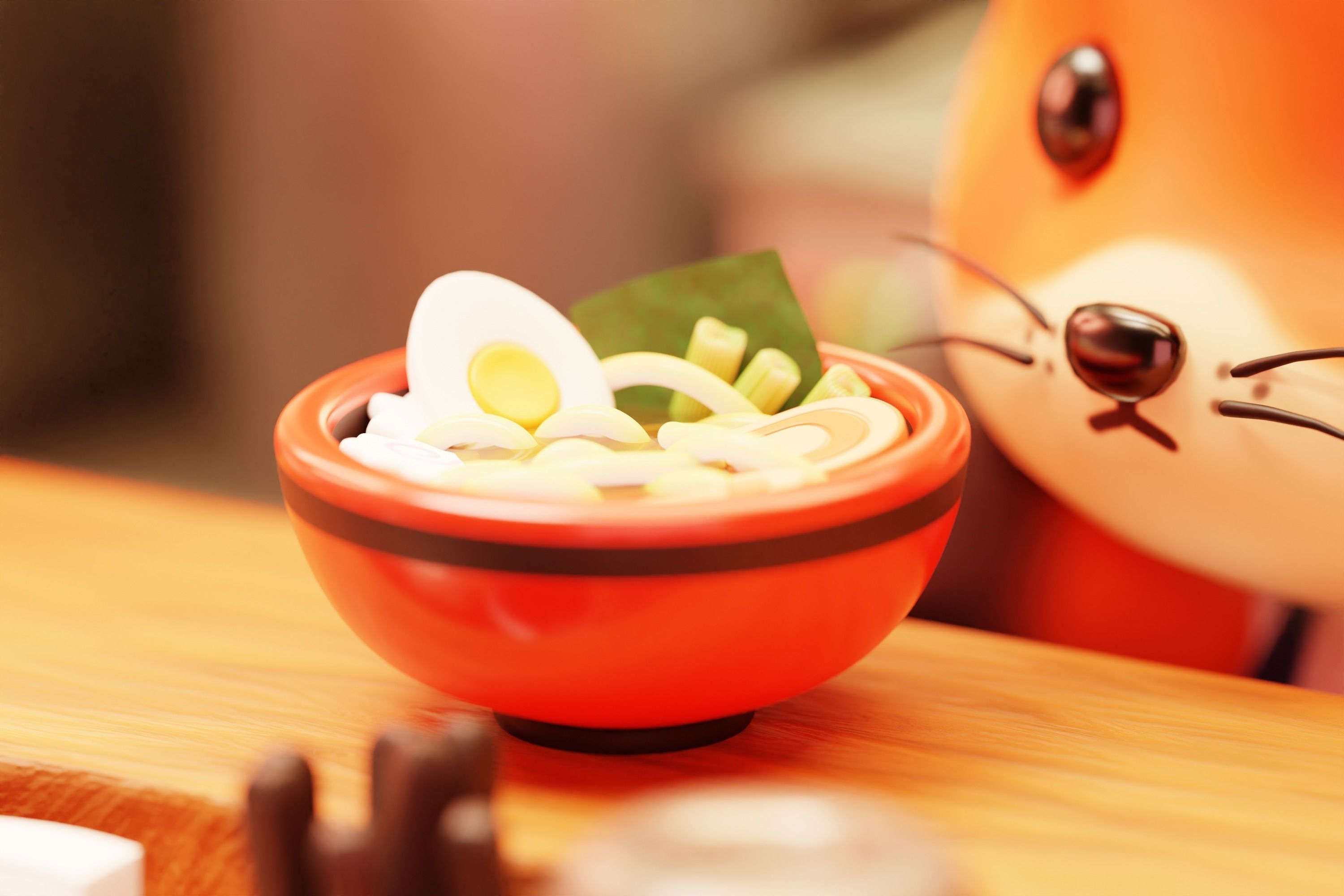 Ramen Noodle Bowl - Cute Cartoon 3D model_1