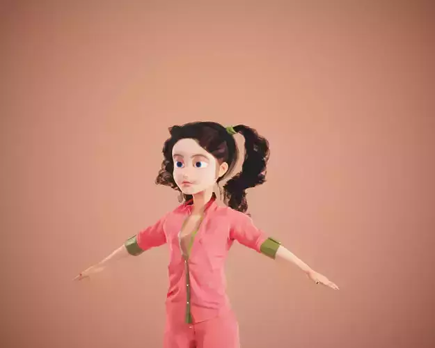 cartoon rigged  girl