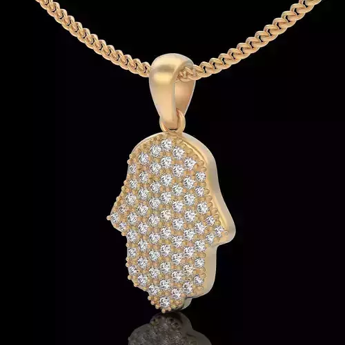 Hamsa pendant silver gold printable jewelry 3D model