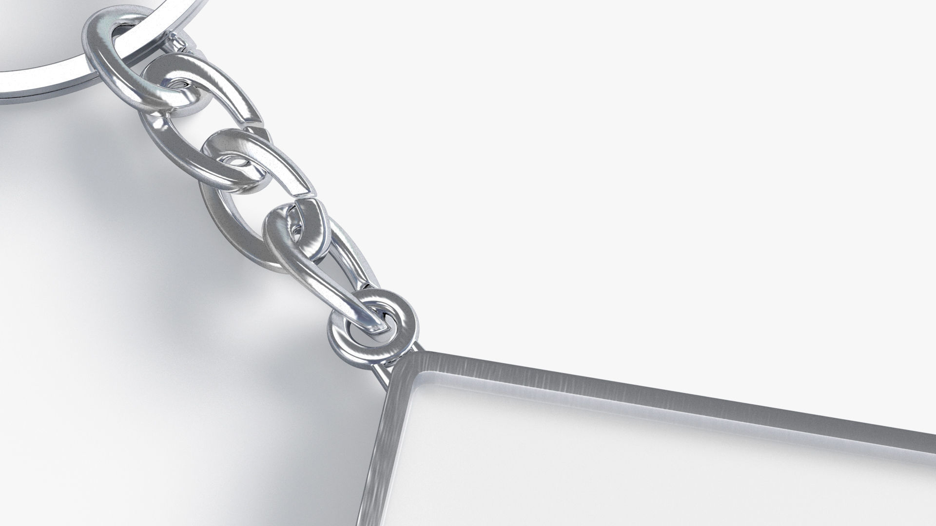 White Rhombus Keychain - key tag holder Low-poly 3D model_4