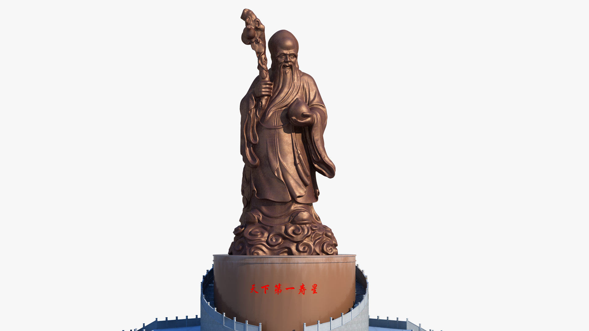 Longevity Star Statue 3D model_2