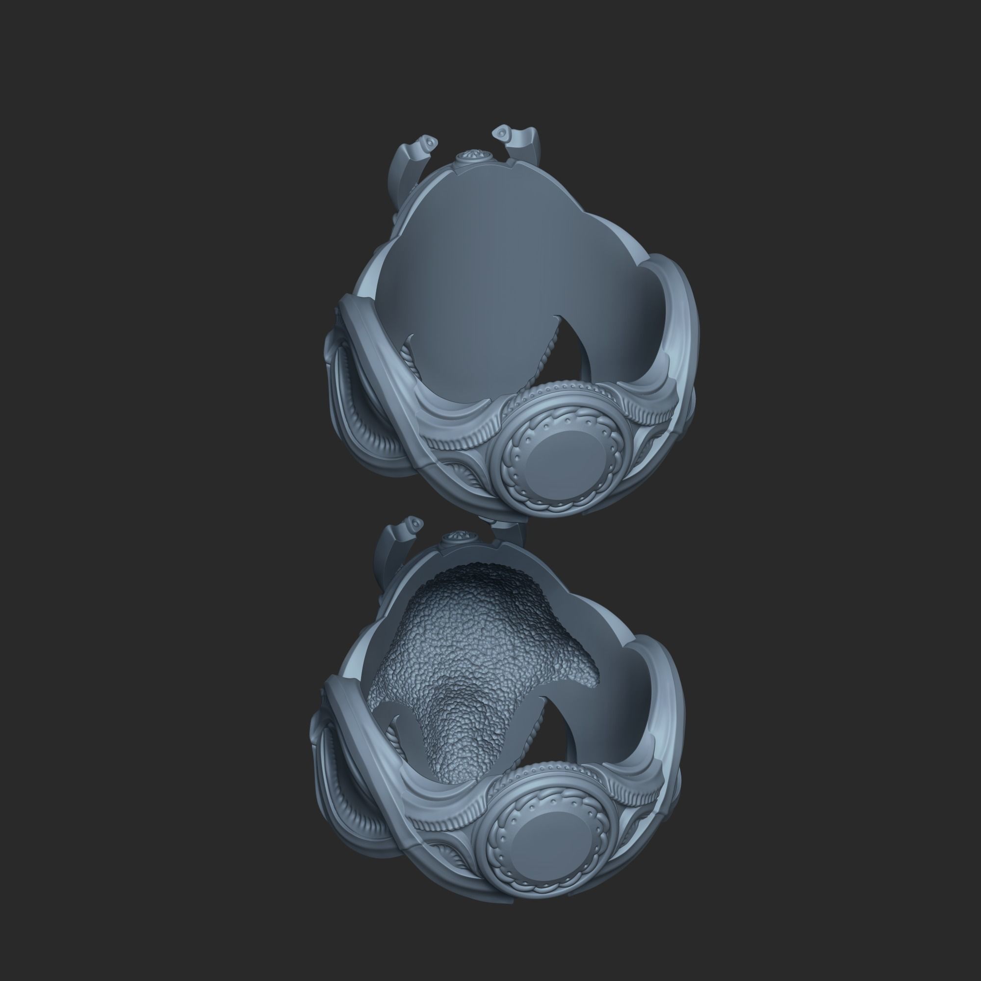 Space Samurai Biomechanical ring  3D print model_5