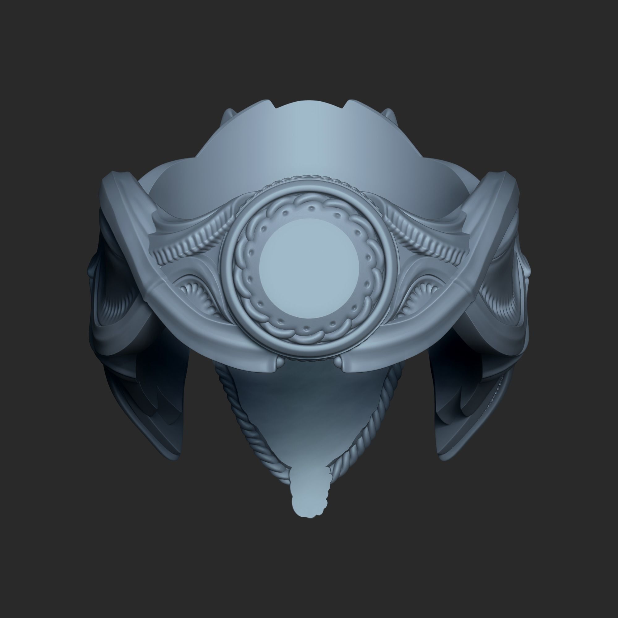 Space Samurai Biomechanical ring  3D print model_12
