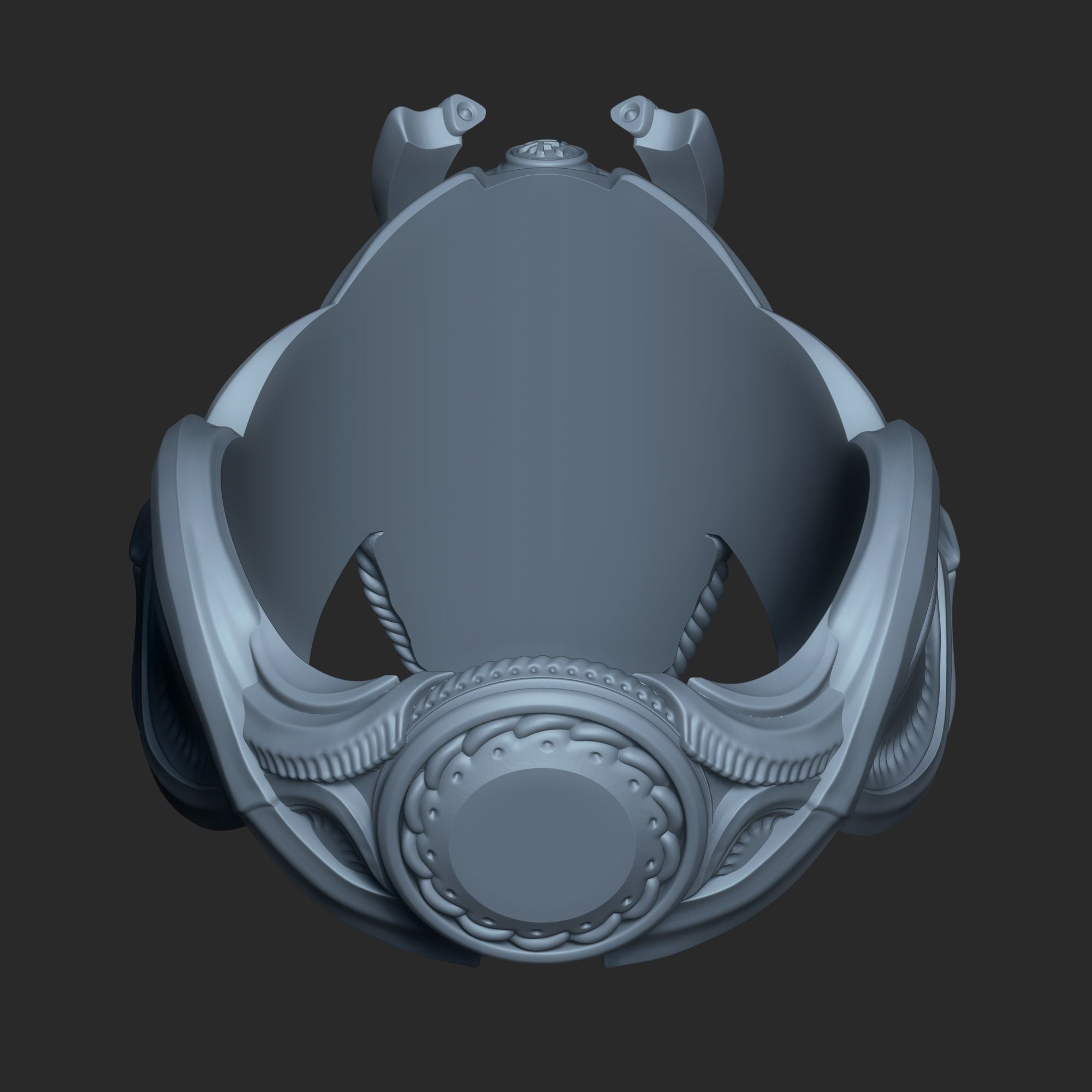 Space Samurai Biomechanical ring  3D print model_13
