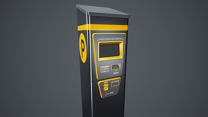 Stylized Parking Meter Low-poly 3D model 3