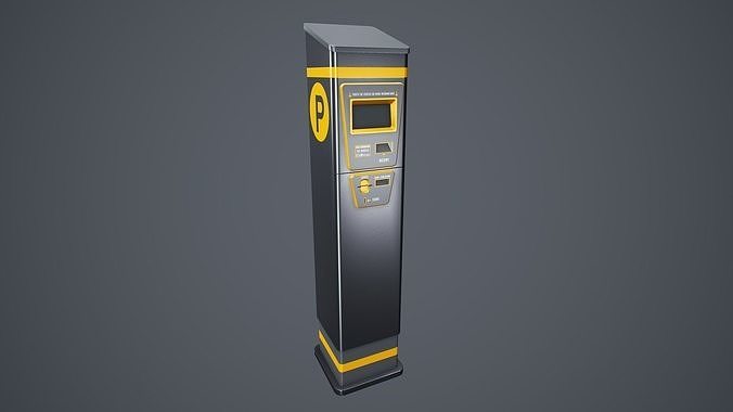 Stylized Parking Meter Low-poly 3D model 2