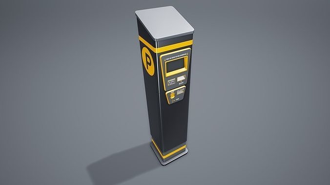 Stylized Parking Meter Low-poly 3D model 7