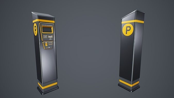 Stylized Parking Meter Low-poly 3D model 4