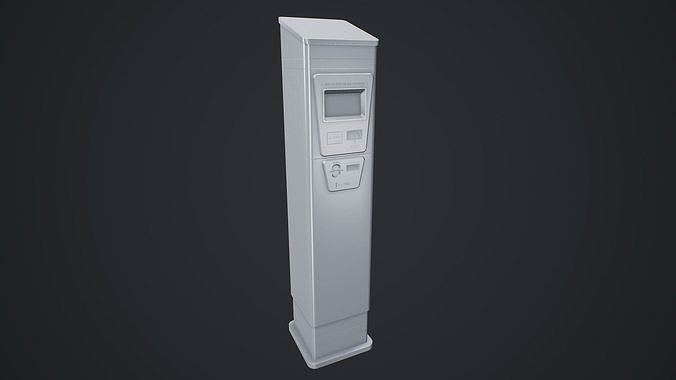 Stylized Parking Meter Low-poly 3D model 6