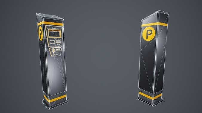 Stylized Parking Meter Low-poly 3D model 5