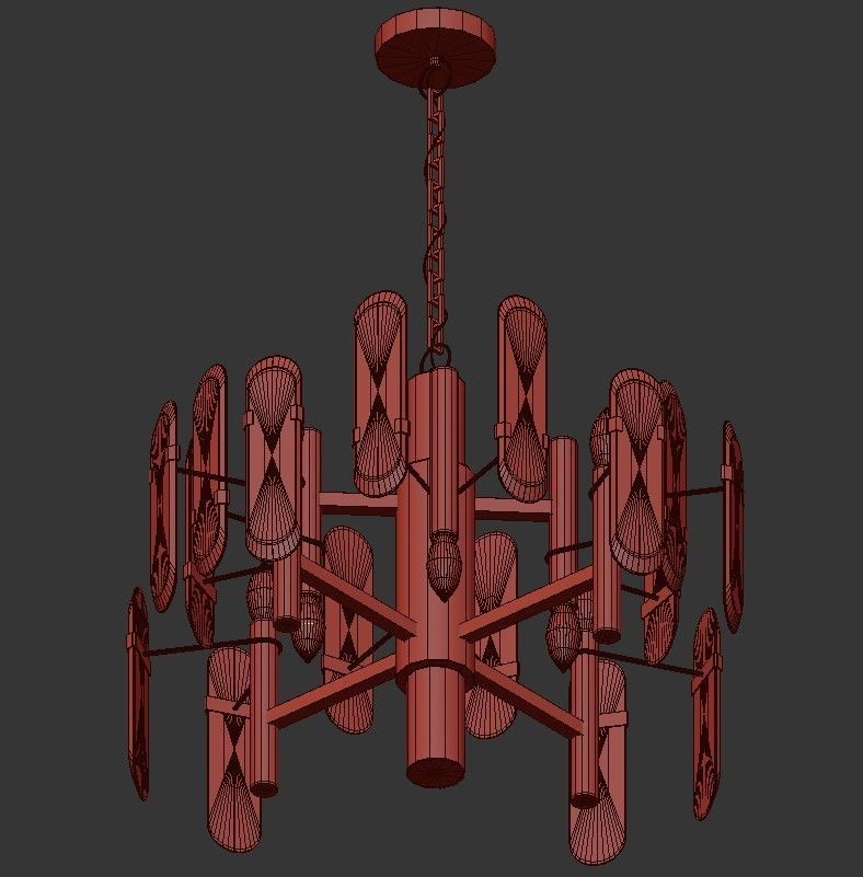 chandelier 8 light 3D model_1