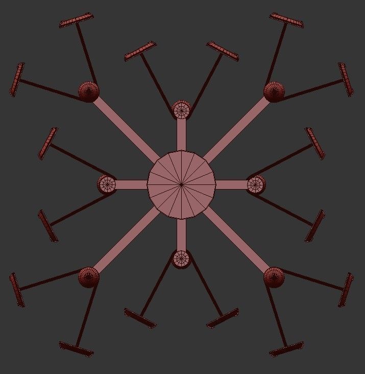 chandelier 8 light 3D model_3