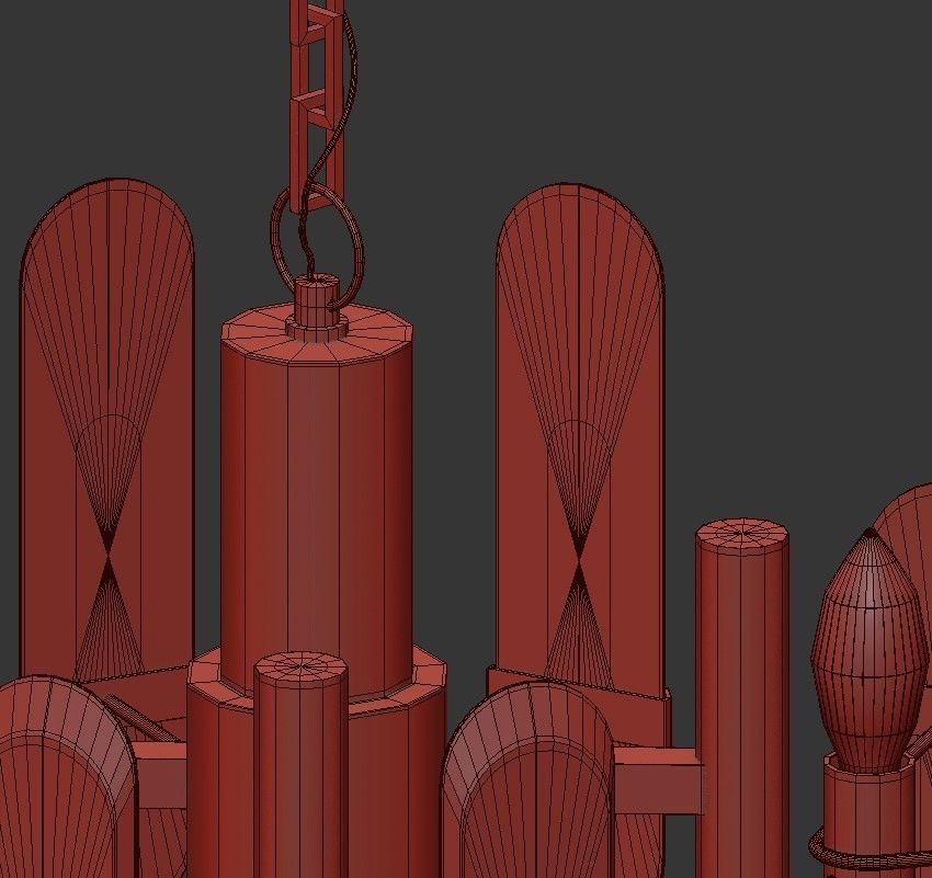 chandelier 8 light 3D model_2