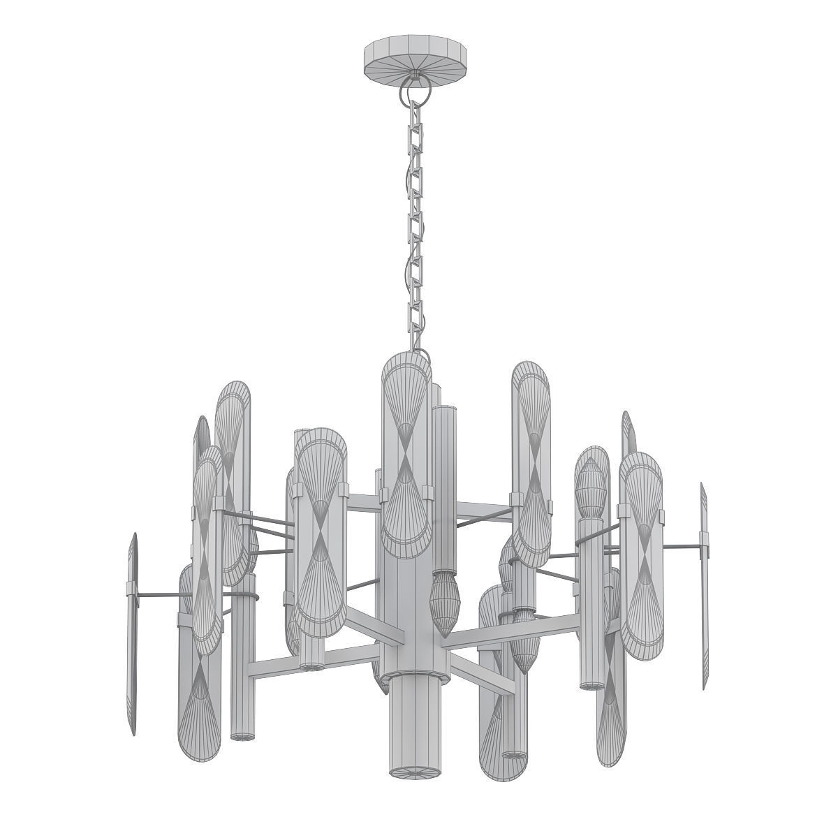 chandelier 8 light 3D model_4
