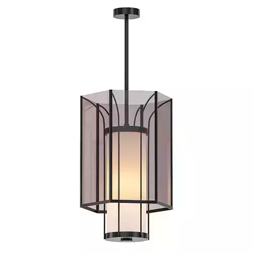 PENDANT 1 light with glass shade and metal frame