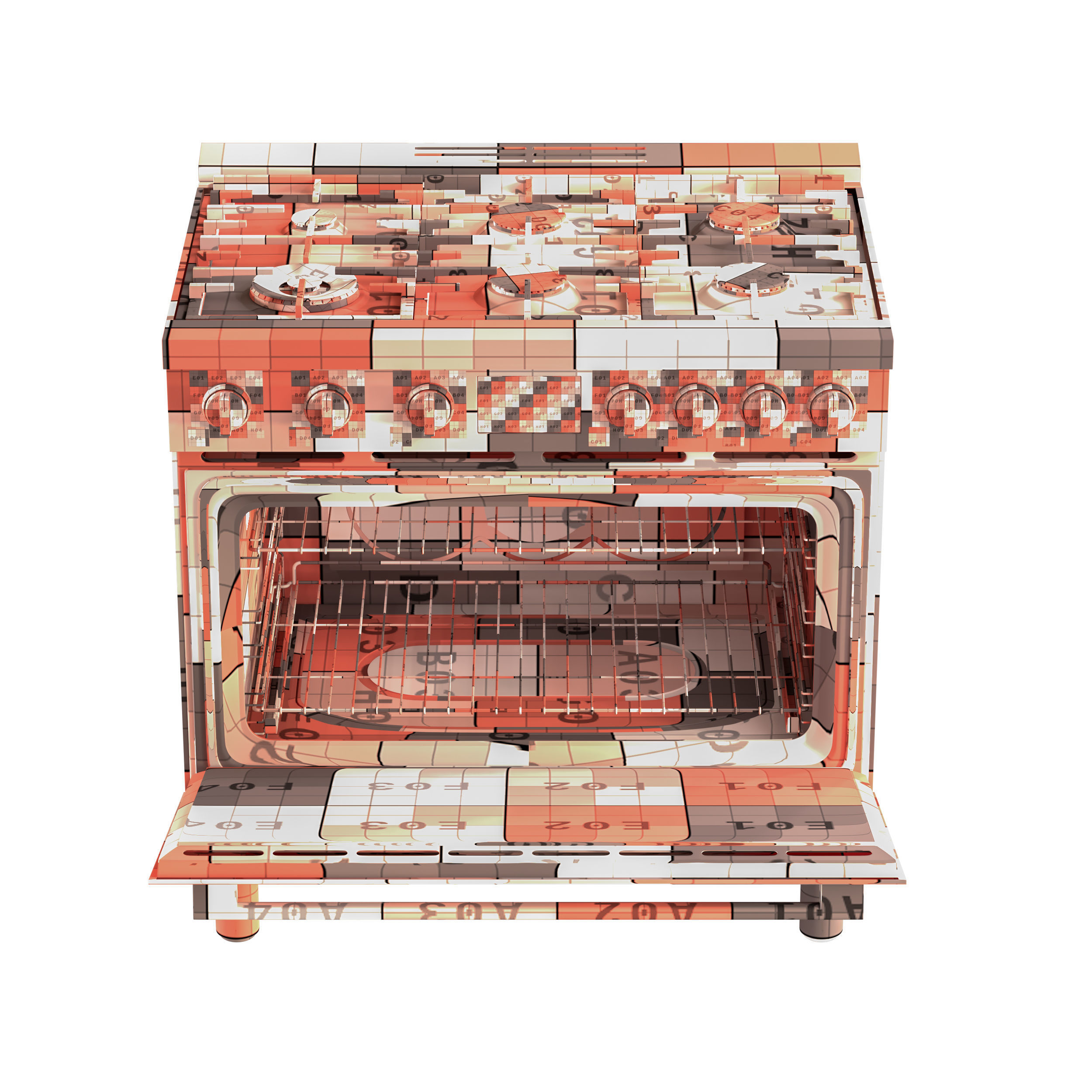 BOSCH HDS8655U and HDS8055U range cooker with black version 3D model_25