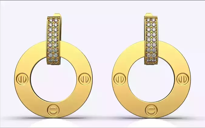 earrings fashionable 3D print model