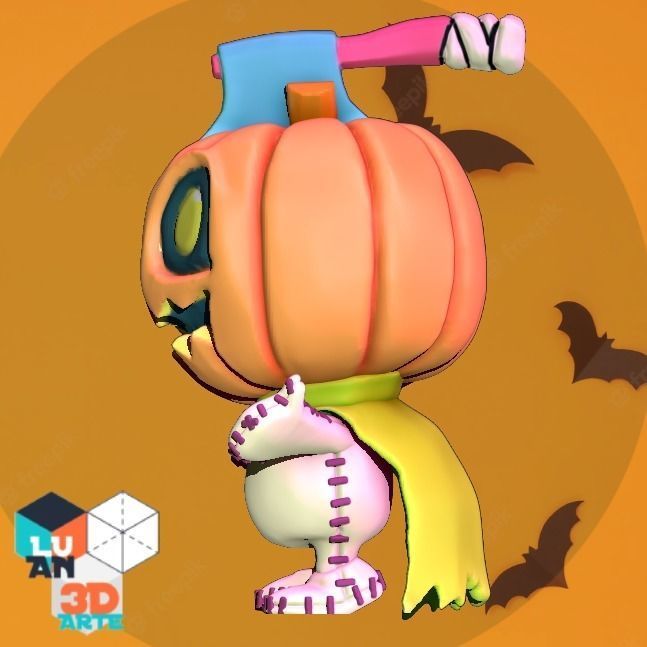Pumpikinmon Chibi 3D print model_1