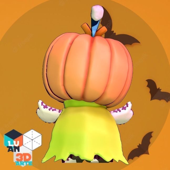 Pumpikinmon Chibi 3D print model_2