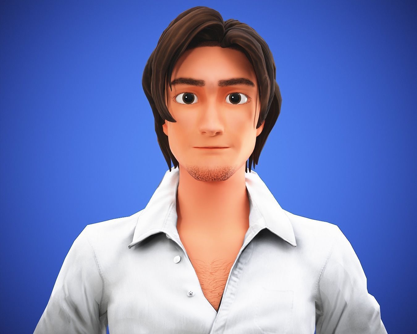 Stylized Game Cartoon Man character rigged Yujin Low-poly 3D model_9