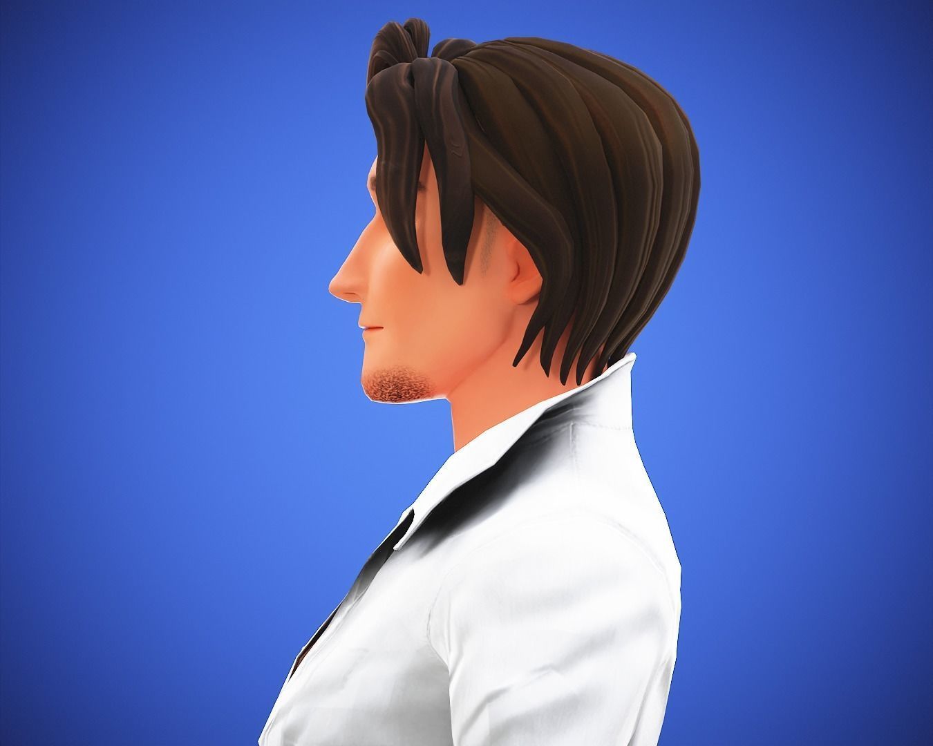 Stylized Game Cartoon Man character rigged Yujin Low-poly 3D model_10